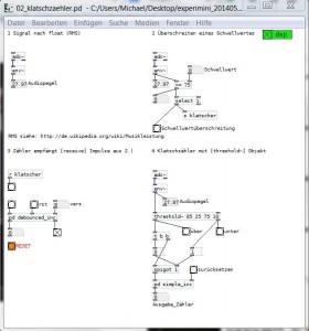 Puredata Klatschzähler